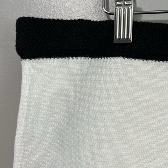 Dynamite Contrast Ribbed Mini Skirt Knit White and Black - Picture 6 of 8